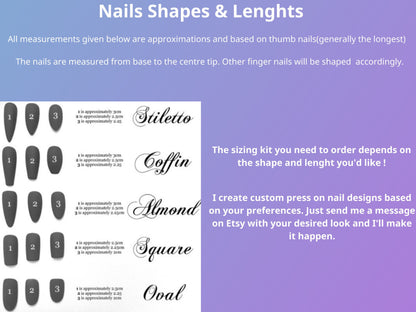 Freestyle Handpainted Press On Nails | 3D Gel Nail Set | Y2k Nails with Vibrant Colors | Unique Nail Design | J33