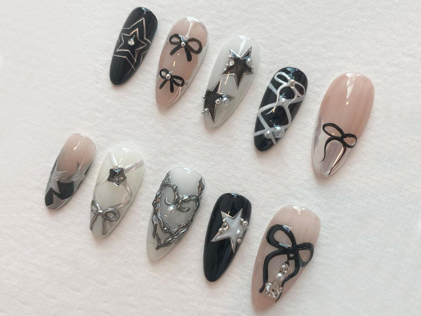 Freestyle 3D Gel Nails: Trendy Press On Nails with Adorable Designs | Gel X Nails | Handcrafted Press On Nails| JT306