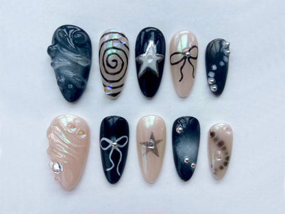 Freestyle 3D Gel Nails: Trendy Press On Nails with Adorable Designs | Gel X Nails | Handcrafted Press On Nails| JT336